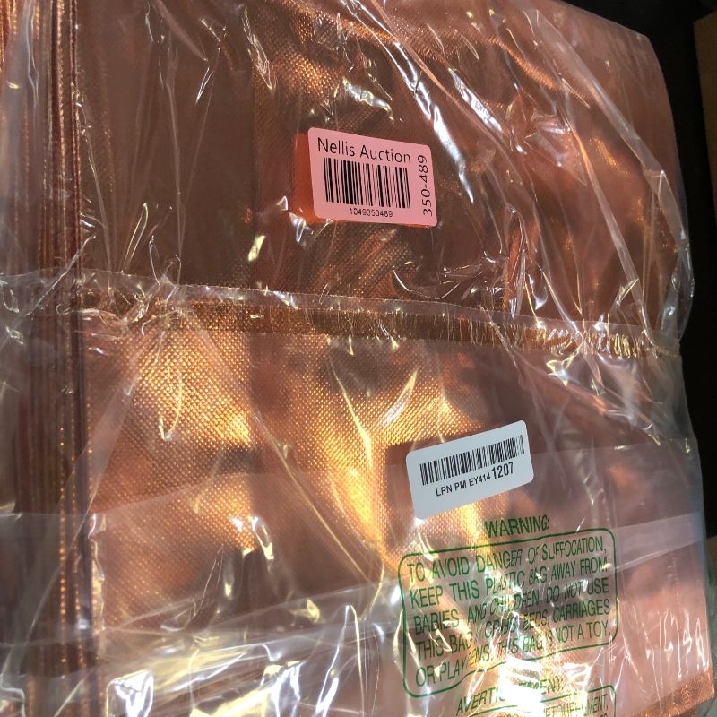 Photo 1 of Juvale Reusable Grocery Bags - Medium Glossy Rose Gold Tote Bags 13.8 x 11.8 x 4.7 in - Shiny Reusable Tote
