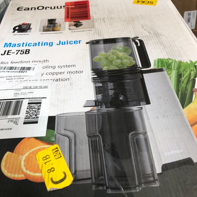 Photo 1 of Cold Press Juicer, 5.8" Wide Feed Chute Juice Extractor Machine with 400W, High Juice Yield, Slow Masticating Juicer for Whole Vegetables & Fruits, Metallic Silver