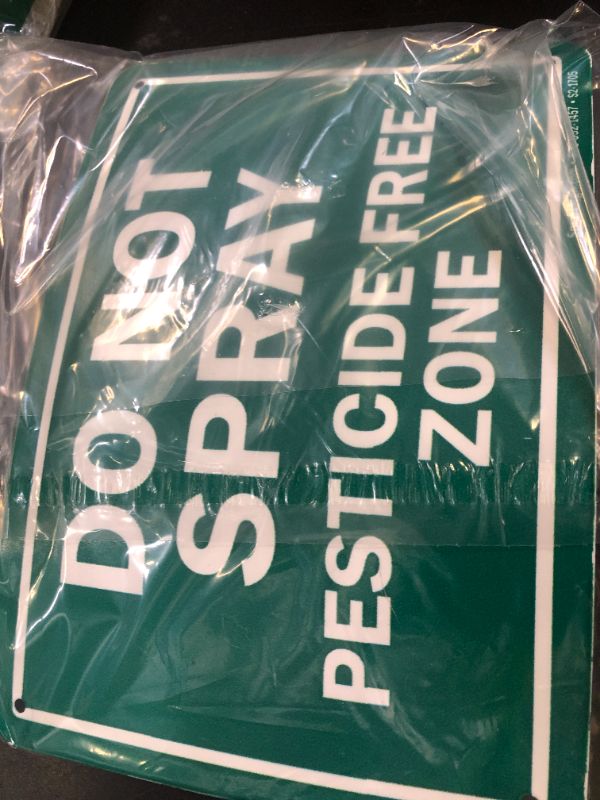 Photo 1 of SmartSign (Pack of 2) 7 x 10 inch “Do Not Spray, Pesticide Free Zone” Sign, 55 mil HDPE Plastic, Digitally Printed, Green and White, Made in USA