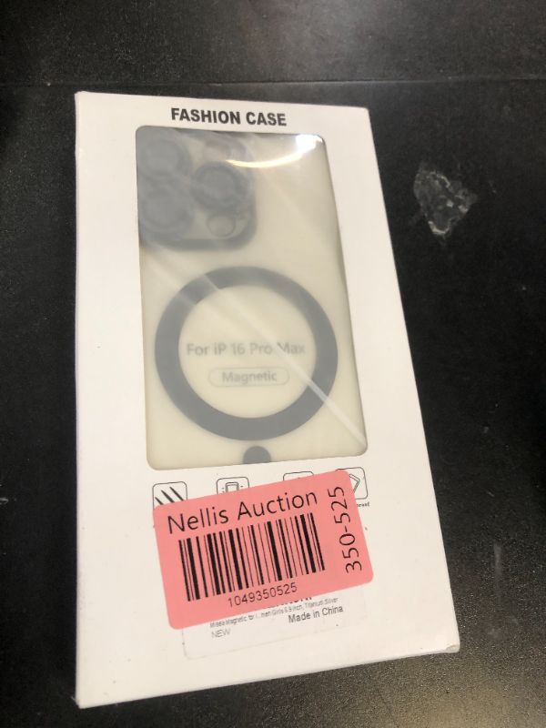 Photo 1 of Misea Magnetic for iPhone 16 Pro Max Case with MagSafe [Never Yellowing] [Military Grade Drop Protection] Full Camera Lens Protector Plating Soft Clear Phone Case for Women Girls, Titanium Silver