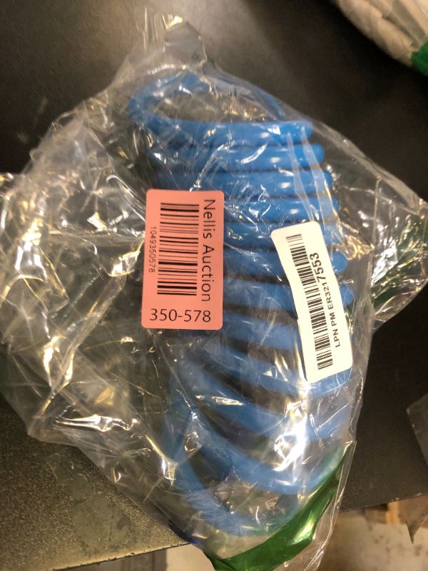Photo 1 of EADUTY Heavy Duty Polyurethane Recoil Air Hose 1/4 in x 10 ft, Lightweight, Flexible Compressor Hose with Universal Quick Coupler, Plug and Bend Restrictors, Blue