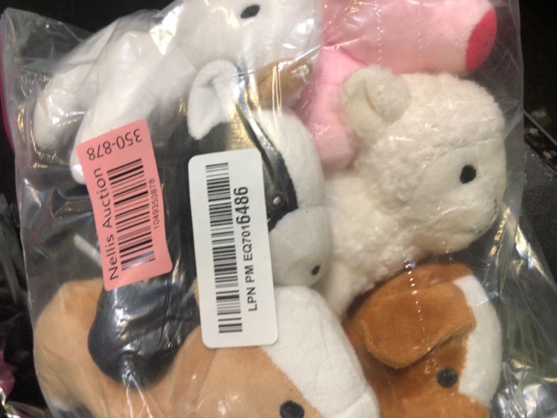 Photo 1 of Kasyat 6 Pieces Mini Plush Furry Farm Animal Toys Soft Horse Pig Cattle Rabbit Dog Sheep Doll Stuffed Plush Farm Animals for Christmas Stocking Stuffers Birthday Party Decoration(Animals)