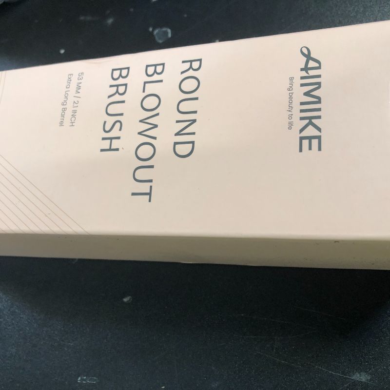 Photo 1 of AIMIKE Round Brush for Blow Out, Extra Long Round Hair Brush w/Nano Thermal Ceramic & Ionic Tech, for Blow Drying & Styling, Curling and Shine - Barrel 2.1 inch