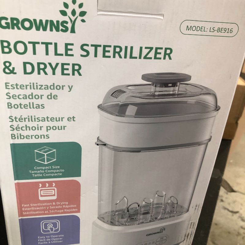 Photo 1 of GROWNSY Bottle Sterilizer and Dryer, Compact Electric Steam Baby Bottle Sterilizer (Esterilizador de Biberones), Bottle Sanitizer for Baby Bottles, Pacifiers, Pump Parts