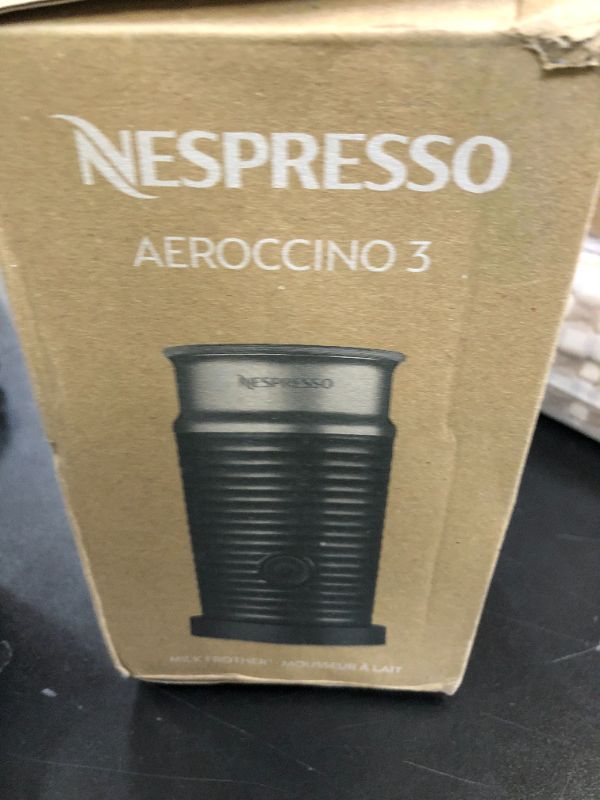 Photo 1 of Nespresso Aeroccino 3 Milk Frother, Black, Steel