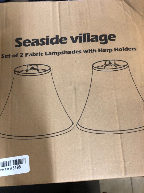 Photo 1 of Bell Lamp Shades Set of 2, Beige Shade Replacement for Table Lamps, Floor Lamps, 6"Top x 13"Bottom x 10"High, Fabric Natural Linen Hand Crafted(Spider Fitter), Harp Holders Included, Assembly Required