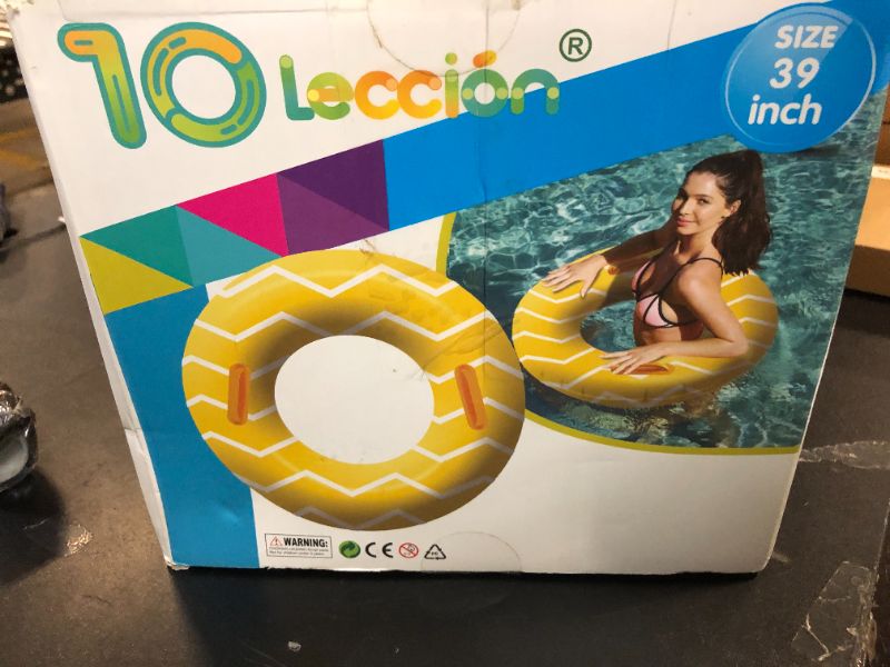 Photo 1 of 2 Pack Inflatable Pool Tubes with Handles, 39” Inner Tubes for Floating, Round Pool Float, Beach Swim Ring Floaties, Pool Party Toys for Teens Adults