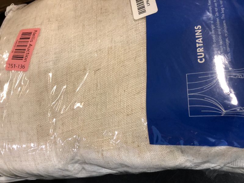 Photo 1 of MIULEE Natural Linen Curtains 120 Inches Long 2 Panels, Back Tab Pleat Tape with Hooks Linen Textured Window Drapes for Bedroom Living Room Semi Sheer Light Filtering Neutral Farmhouse Cream Ivory