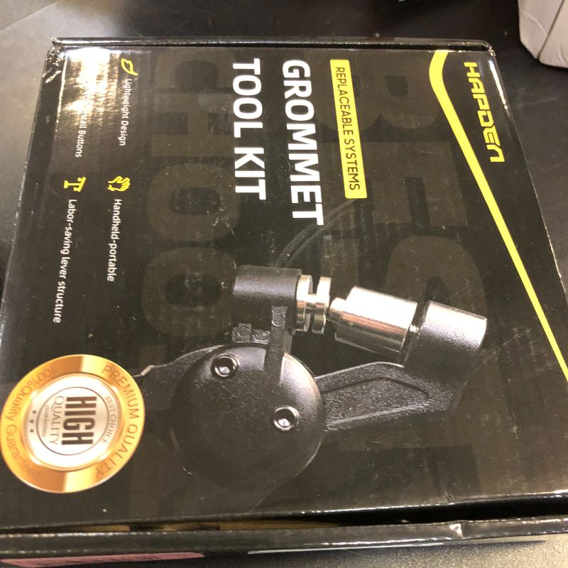Photo 1 of HAPDEN Grommet Tool Kit, 3/8 inch Handheld Eyelet Kit Manual Grommet Press Machine with 500 pcs 10 mm Grommets