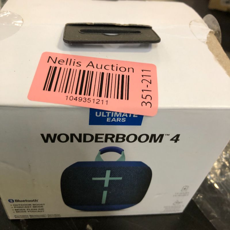 Photo 1 of Ultimate Ears WONDERBOOM 4 Outdoor Speakers Bluetooth Waterproof with Big Bass & 360-Degree Sound, Dustproof Floating Wireless Speaker, 131ft Range - Blue