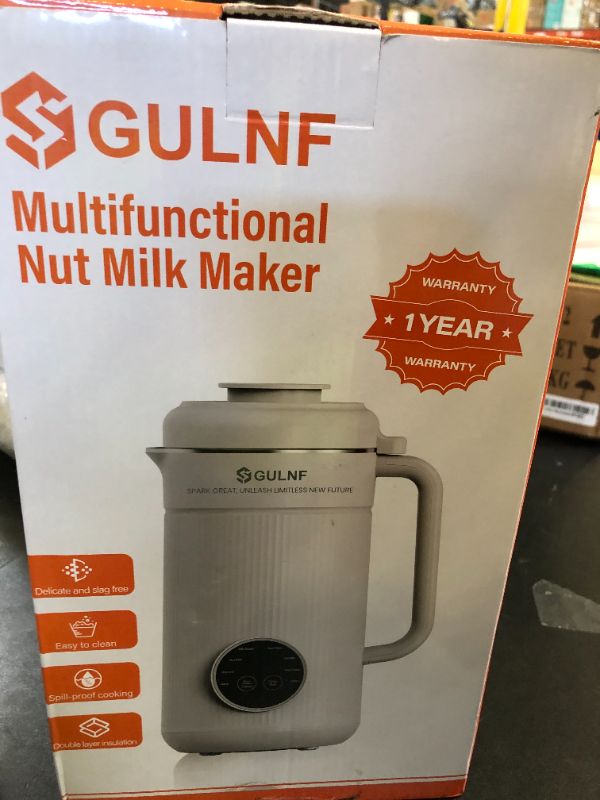 Photo 1 of Nut Milk Maker Machine - 8 in 1 Soy Milk Maker Machine 40 Oz with Self-Cleaning, 24H Delay Start & 12H Keep Warm, Automatic Plant-Based Milk Blender for Almond, Oat, Coconut, Soybean (White)