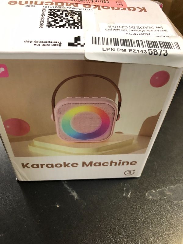 Photo 1 of Karaoke Machine for Kids Adults, Mini Portable Bluetooth Karaoke Speaker with 2 Wireless Microphone and Lights, Christmas Birthday Gifts for Girls Ages 4, 5, 6, 7, 8, 9, 10, 12+ Family Home Party
