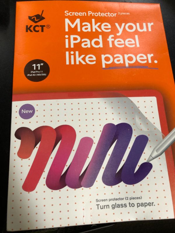 Photo 1 of KCT 2 Pack Paperfeel Screen Protector Compatible with iPad Pro 11 Inch (2022&2021&2020&2018) / iPad Air 5th&4th (10.9 inch, 2022&2020) Matte for Drawing Anti-Glare and Easy Installation