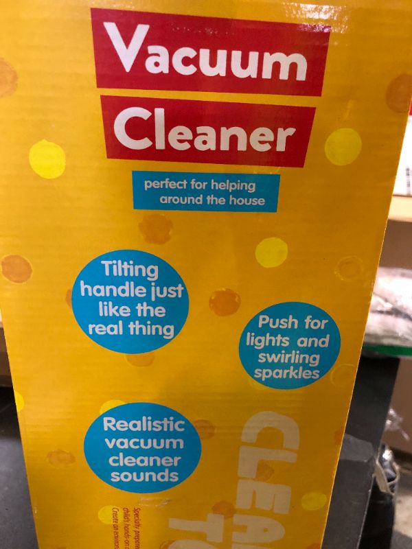 Photo 1 of Toy Vacuum Cleaner for Kids, Electric Kids Play Vacuum with Lights, Realistic Sounds & Whirling Stars, Pretend Role-Play House Cleaning Vacuum Cleaner Toys Set for Children Girls Boys Toy
