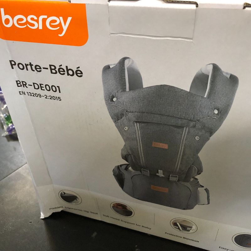 Photo 1 of besrey Baby Carrier with Hip Seat Newborn to Toddler, 7-45lb, Summer Mesh Infant Carrier, Baby Body Holder Chest with Back Support, Front Facing Men Kangaroo Holder