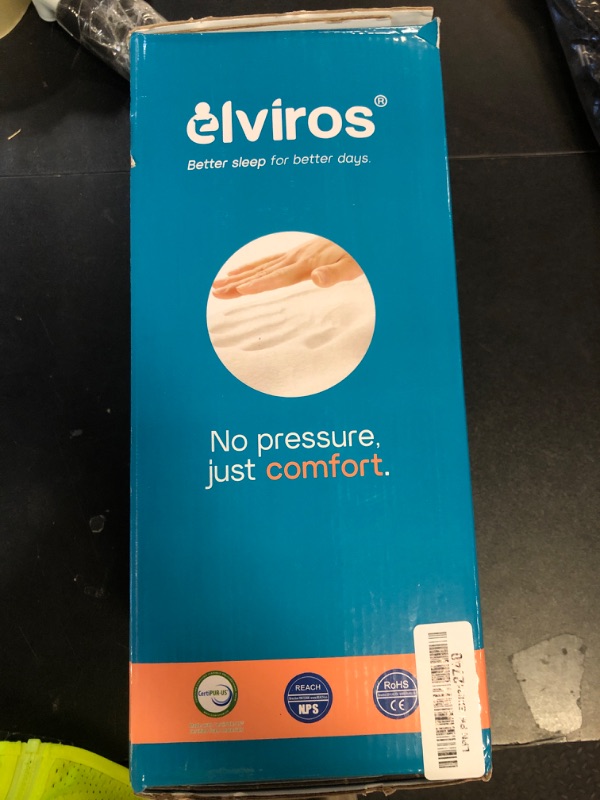 Photo 1 of Elviros Cervical Memory Foam Pillows for Neck and Shoulder Pain, Neck Pillow for Sleeping, Side Sleeper Pillows for Adults, Ergonomic Orthopedic Sleeping for Back and Stomach Sleepers (Medium Firm)