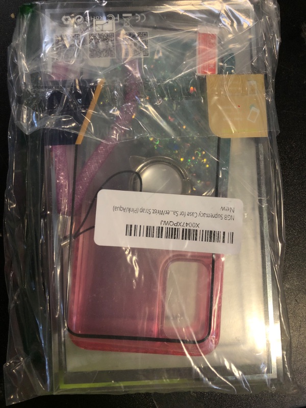 Photo 1 of NGB Designed for Samsung Galaxy S20 & S20 5G Case, Pink/Aqua | Glitter Liquid Sparkle Cute Cover for Women Girls Kids | with Screen Protector & Ring Holder & Wrist Strap Lanyard