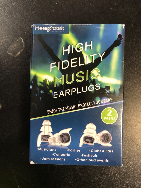 Photo 1 of Hearprotek Concert Ear Plugs, 2Pairs Reusable high Fidelity Musician Ear Plugs for Concerts Loud Music-Noise Reduction Ear Protection earplugs for Rave,Festival,Music,Tinnitus Relief