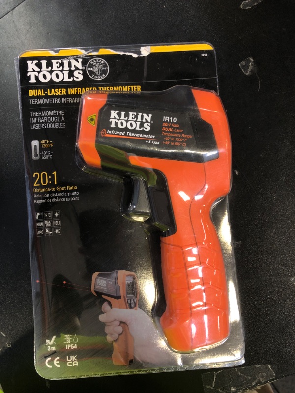Photo 1 of Klein Tools IR10 Infrared Thermometer, Digital Thermometer Gun with Dual Targeting Laser, 20:1