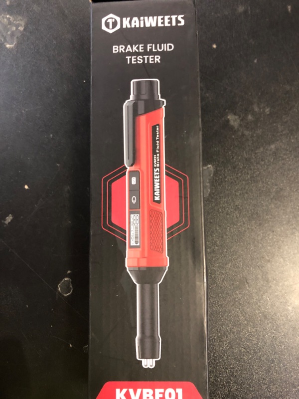 Photo 1 of KAIWEETS Brake Fluid Tester Pen with Corrosion Resistance Probe, High-Precision Brake Fluid Moisture Tester with Data Hold Function, Buzzer Alarm, 3 Colors Backlight, Calibrated for DOT3, DOT4, DOT5.1