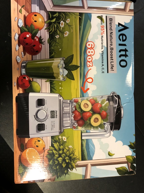 Photo 1 of Aeitto Blenders for Kitchen with 68Oz. Large Capacity, 1800W Max Power Smoothie blender, 3 Preset Programs & 7 Speeds, Professional Countertop Blender for Smoothies, Ice Crush, Frozen Drinks, Black