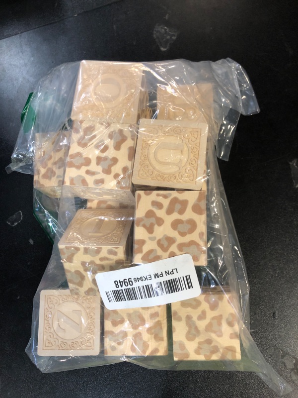 Photo 1 of Uncle Goose Uppercase Animal Print Alphablank Blocks - Made in The USA