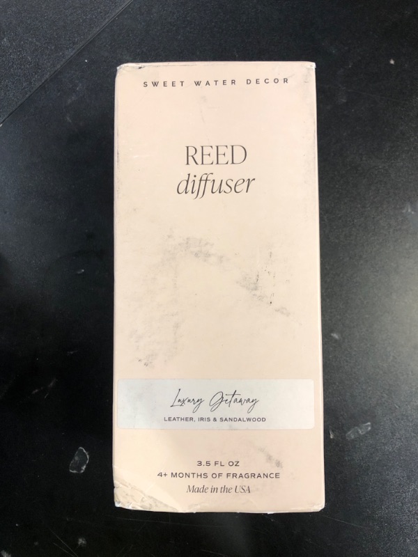 Photo 1 of Sweet Water Decor Luxury Getaway Reed Diffuser – Hotel Scent Diffuser with Long-Lasting Premium Fragrance of Leather, Iris, Sandalwood for 4 Months – Ideal for Home Decor