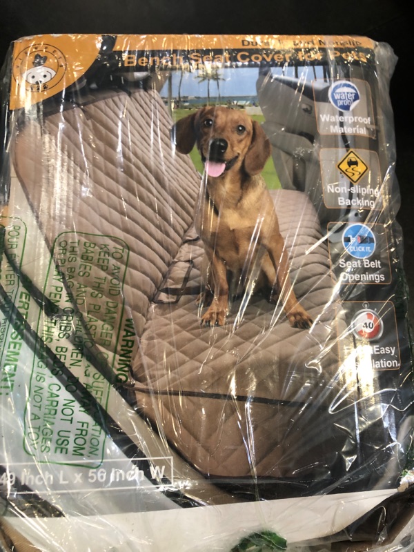 Photo 1 of VIEWPETS Bench Car Seat Cover Protector - Waterproof, Heavy-Duty and Nonslip Pet Car Seat Cover for Dogs with Universal Size Fits for Vehicles, Trucks & SUVs(TAN)