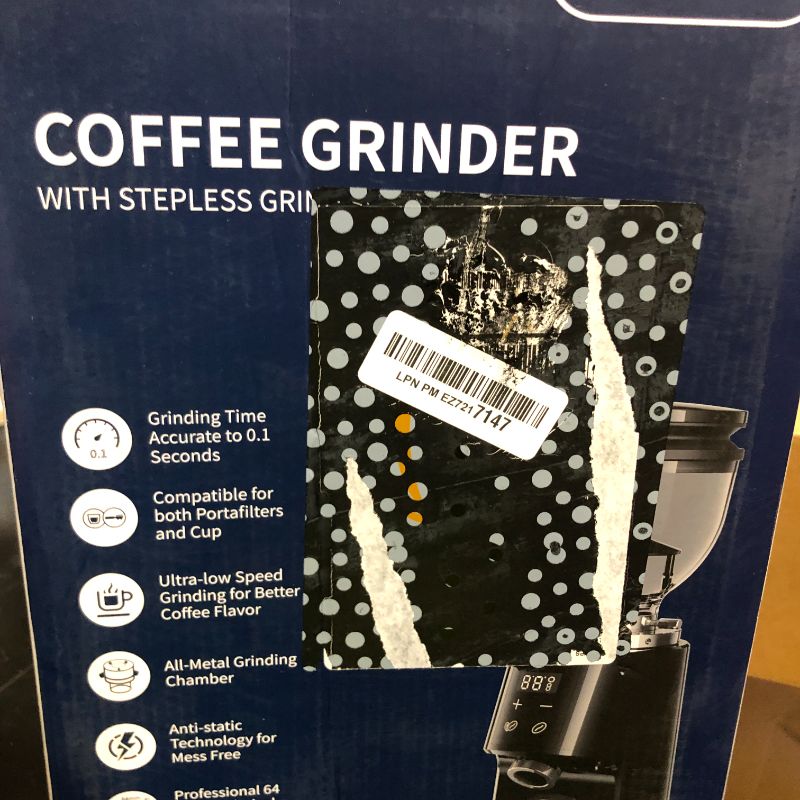 Photo 1 of SHARDOR Professional 64mm Burr Coffee Grinder with 100 Grind Settings and All-Metal Chamber, Coffee Bean Grinder with Adjustable Electronic Timer and LED Display, Anti-Static,Black