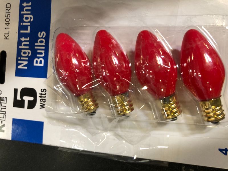 Photo 1 of UI PRO TOOLS 4PC Red Night Light Bulb Candelabra Bulbs 5W 120V