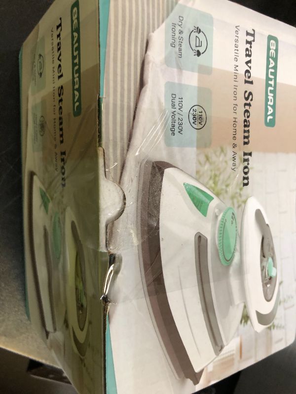 Photo 1 of BEAUTURAL Mini Travel Steam Iron for Clothes with Dual Voltage, Temperature Control, Non-Stick Soleplate and Cord Storage, Ideal for Sewing, Quilting and Handcraft