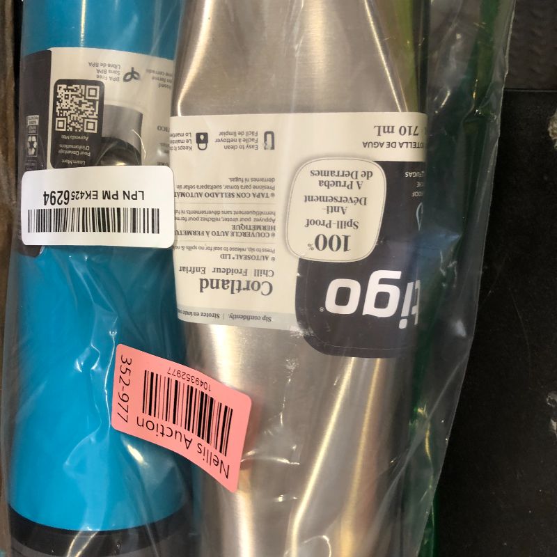Photo 1 of Contigo Cortland Chill 2.0 Vacuum-Insulated Stainless Steel Water Bottle Spill-Proof Lid Preserves Temperature for Hours 24oz 2-Pack Juniper & Dragonfruit Ideal for Travel and Daily Use