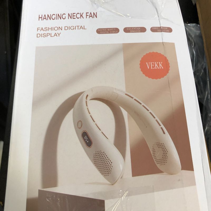 Photo 1 of VEKK Neck Fan, Portable Bladeless Fan, 6000mAh Battery USB Rechargeable, LED Display, 360° Cooling Wearable Personal Fan, 3 Speeds, Quiet, Hands Free Neck Fans for Travel, Outdoor, Camping