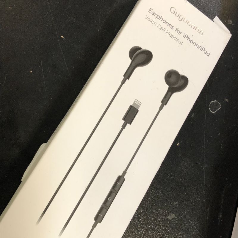 Photo 1 of Guguearth Lightning Headphones for iPhone,MFi Certified in-Ear Lightning Earphones for iPhone,Magnetic Earbuds for iPhone with Mic Controller Compatible with iPhone 14 13 12 11 Pro Max XR 8 7 (Black)