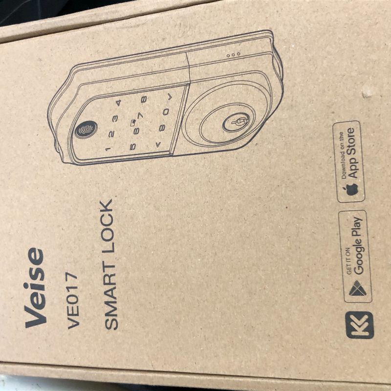 Photo 1 of Veise VE017 Fingerprint Smart Door Lock, App Control, 7-in-1 Keyless Entry, Auto Lock, Emergency Power Port, Electronic Touchscreen Keypad, Biometric Smart Locks for Front Door, Matte Black