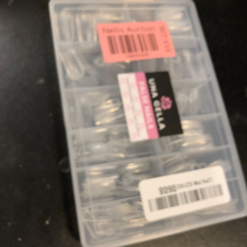 Photo 1 of UNA GELLA Medium Square Fake Nails: 216pcs Square Press on Nails Pre-Shape Clear Nails Tips for Full Cover Acrylic French False Nails for Nail Extension, Home DIY Nail Salon 12 Sizes False Tips