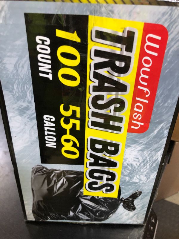 Photo 1 of 100 Count 55-60 Gallon Trash Bags, Sturdy & Tear-Resistant Commercial Can Liners 55 Gallon, Large Garbage Bags, Large Black Trash Bags for Commercial, Lawn and Leaf Bags