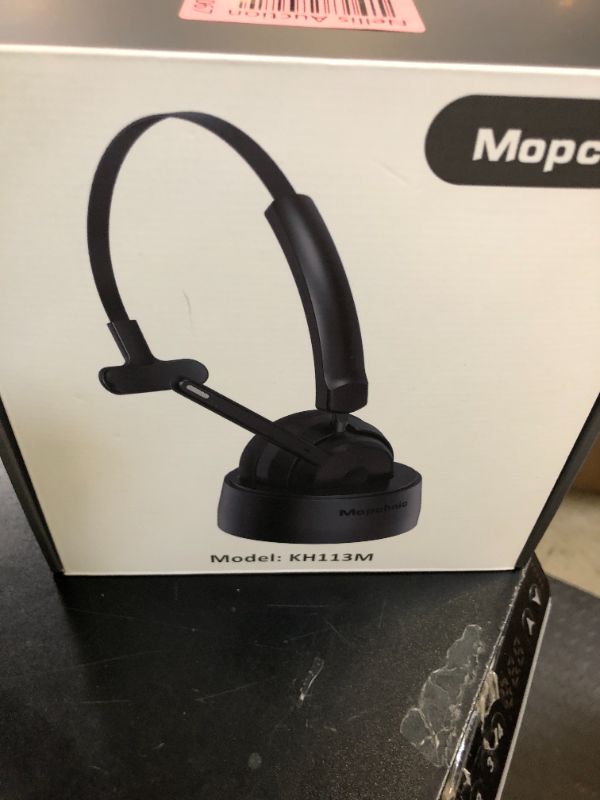 Photo 1 of Mopchnic Bluetooth Headset, Wireless Headphone with AI Noise-Canceling Microphone for Computer, On Ear Bluetooth Headset with USB Dongle for Office Call Center Skype Zoom Meeting Online Class (Black)