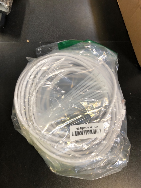 Photo 1 of Cat 6 Ethernet Cable 75 FT, Long High Speed Cat6 Internet Cable, White Snagless Patch Cord, Flexible, Network, LAN, PoE, Standard RJ45 Connector for PC, Server, Router, Modem, TV, PS5 - with 15 Ties