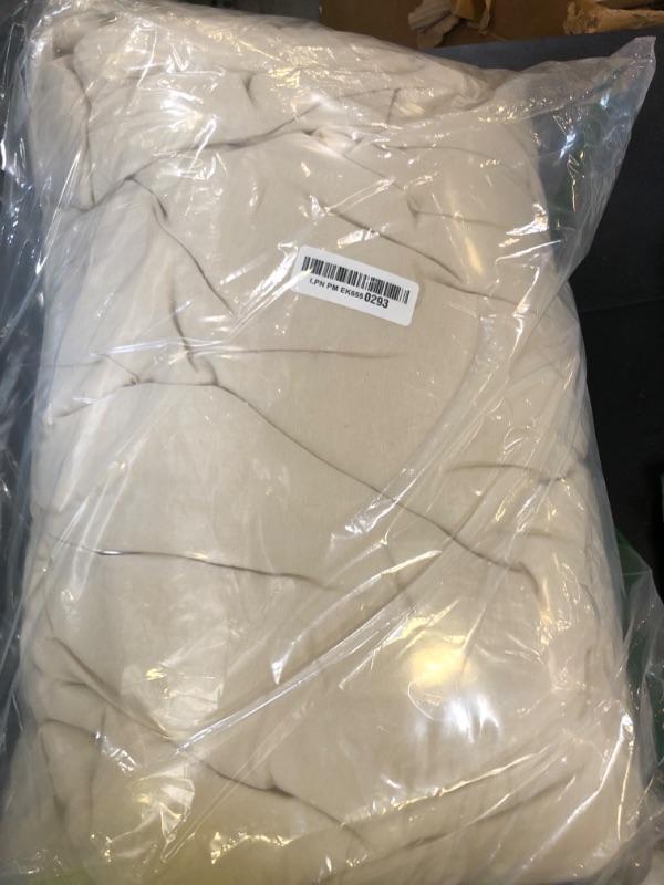 Photo 1 of Bedsure Twin/Twin XL Comforter Set - Beige Soft Bedding for All Seasons, Cationic Dyed Bed Set, 2 Pieces, 1 Twin Size Comforter (68"x88") and 1 Pillow Sham (20"x26"+2")