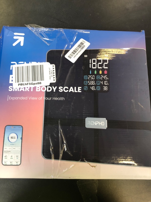 Photo 1 of RENPHO Scale for Body Weight, Smart Scale with BMI, Body Fat, Muscle Mass, Bluetooth, 13 Metrics with Large VA Display, Support App Connection, Black, Elis 2X