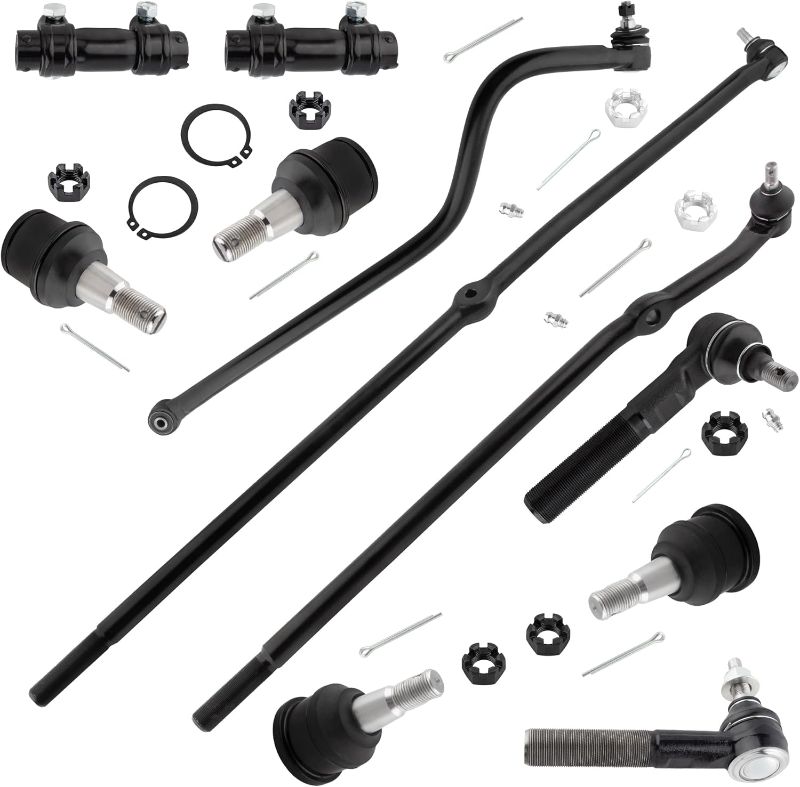 Photo 1 of 4x Upper & Lower Ball Joints 4x Inner & Outer Tie Rods 2x Adjusting Sleeves 1x Front Track Bar Suspension Kit for Dodge Ram 2500 3500 Truck 4WD 2000 2001 2002, Pack of 11
