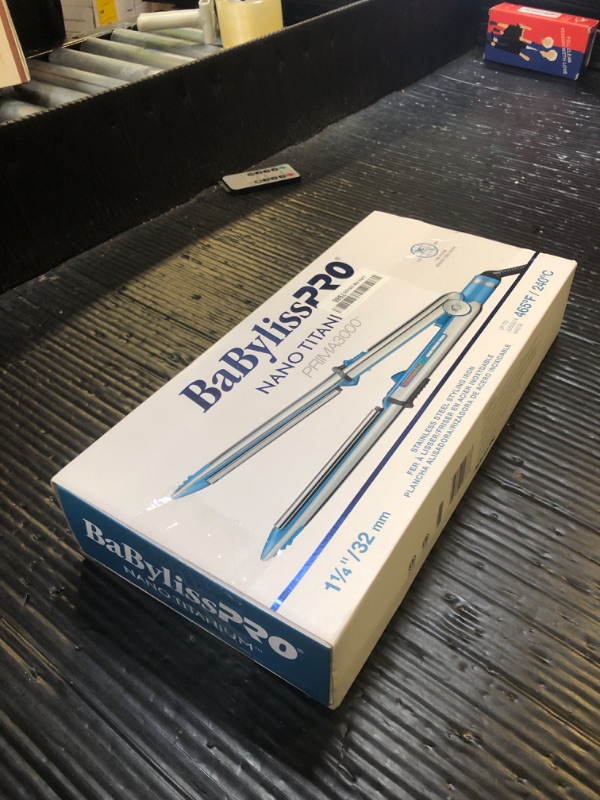 Photo 1 of BabylissPRO Nano Titanium Prima Ionic Hair Straightener, Curl and Straighten Hair With One Professional Tool, Blue