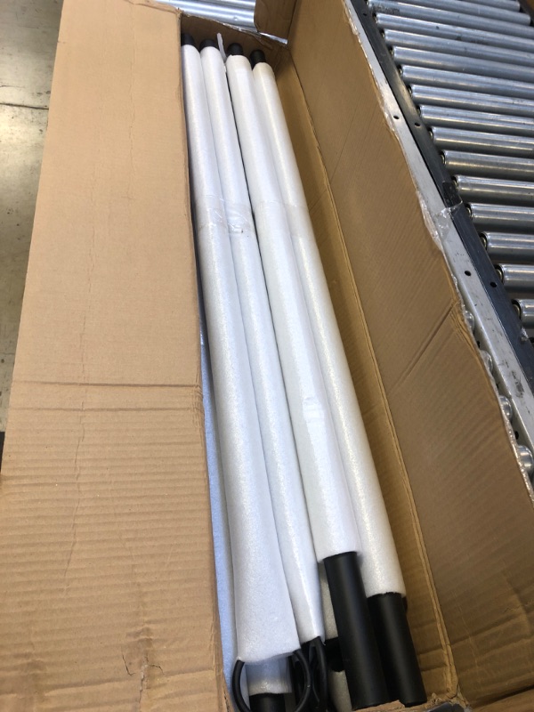 Photo 1 of Espird String Light Poles for Outside 4 Pack, 10 Feet Outdoor String Lights Poles for String Lights, Backyard Patio Light Poles for Bistro Party Wedding, Metal Outdoor String Light Pole