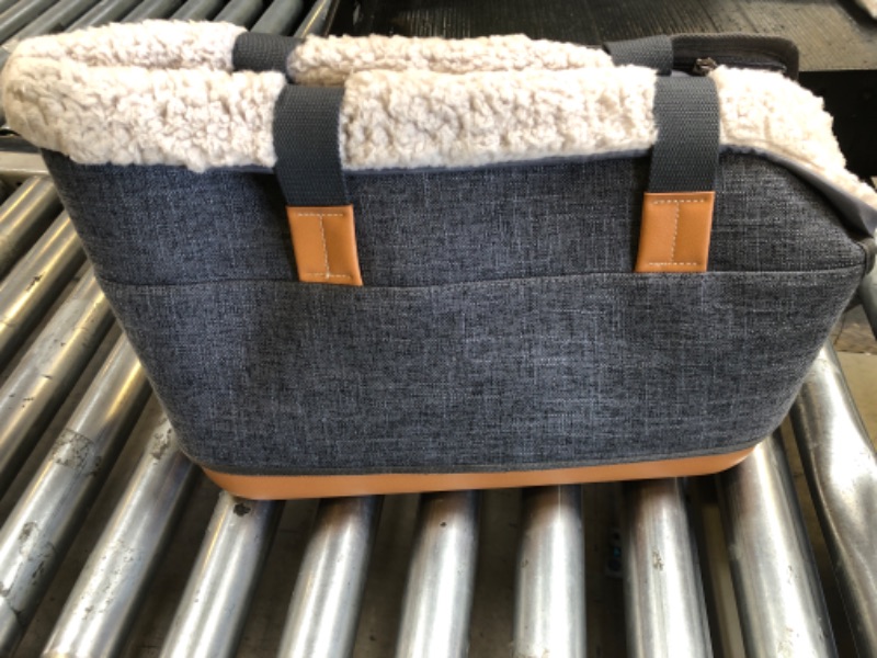 Photo 1 of LeftPine x P.L.A.Y. Deluxe Dog Carrier Purse - Soft Sided Pet Travel Tote for Small Dogs & Puppies up to 16 Pounds - Built-in Safety Leash, Machine Washable, Removable Liner, Zipper Pocket (Charcoal)