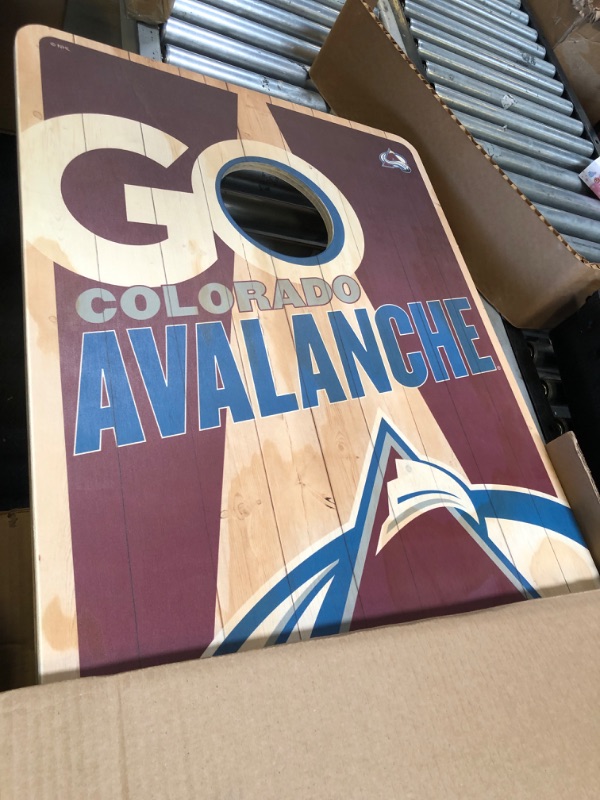 Photo 1 of YouTheFan NHL Colorado Avalanche 2’ x 4’ Professional Wood Cornhole Game