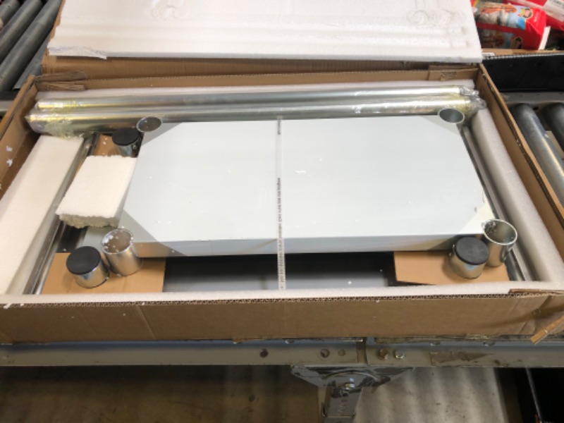 Photo 1 of Hally Stainless Steel Table for Prep & Work 30 x 15 Inches, NSF Commercial Heavy Duty Table with Undershelf and Galvanized Legs for Restaurant, Home and Hotel