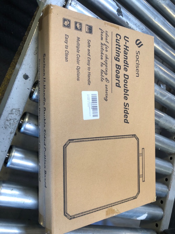 Photo 1 of Socisen Stainless Steel Cutting Board, Non Toxic Cutting Board for Kitchen, Double Sided Chopping board Stainless Steel/Wheat Straw PP Large Chopping Meat/Vegetables 16 * 11 Inch Easy to Clean