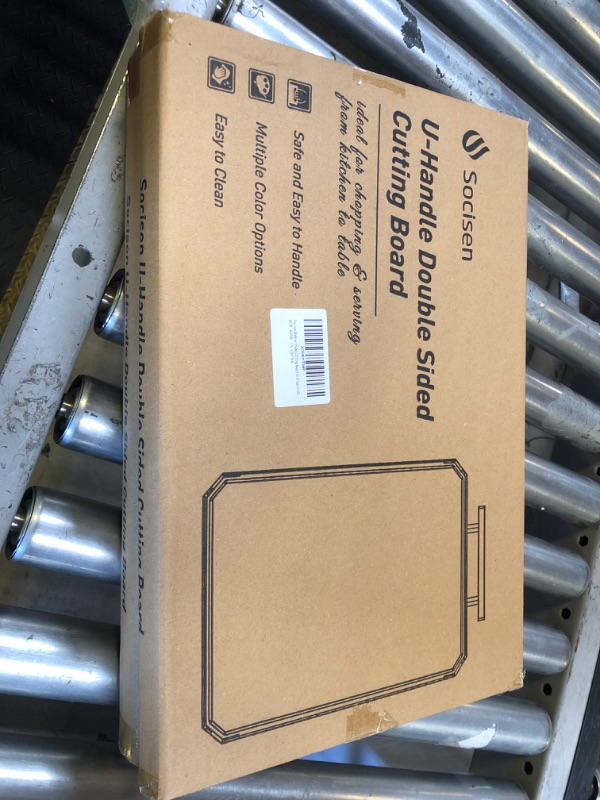 Photo 1 of Socisen Stainless Steel Cutting Board, Non Toxic Cutting Board for Kitchen, Double Sided Chopping board Stainless Steel/Wheat Straw PP Large Chopping Meat/Vegetables 16 * 11 Inch Easy to Clean