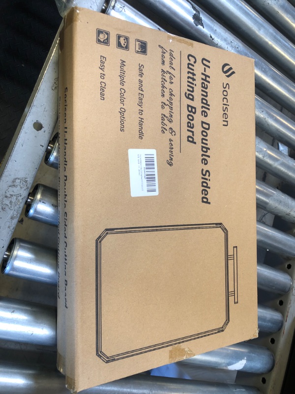 Photo 1 of Socisen Stainless Steel Cutting Board, Non Toxic Cutting Board for Kitchen, Double Sided Chopping board Stainless Steel/Wheat Straw PP Large Chopping Meat/Vegetables 16 * 11 Inch Easy to Clean